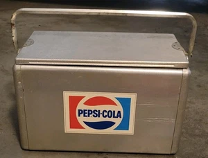 Vintage Pepsi Cola Aluminum Cooler Ice Chest - Picture 1 of 6