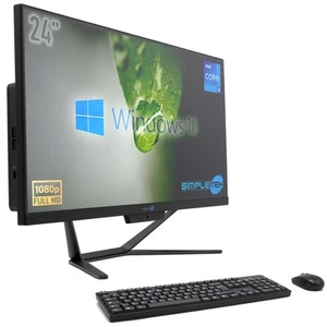 Aio All IN One i5 24 " 8GB 480GB+500GB HDD Windows 10 Desktop Computer Office - Picture 1 of 12