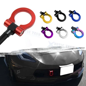 Track Racing Style CNC Anodized Aluminum Tow Hook Set For Chevy Corvette 2015-19 - Picture 1 of 16