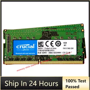 CRUCIAL DDR4 8GB x2 2666 mh PC4-21300 Laptop SODIMM Notebook Memory RAM 260-Pin - Picture 1 of 8