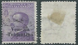 1918 TRENTINO ALTO ADIGE USATO VENEZIA TRIDENTINA EFFIGIE 50 CENT - RB13-3 - Picture 1 of 1
