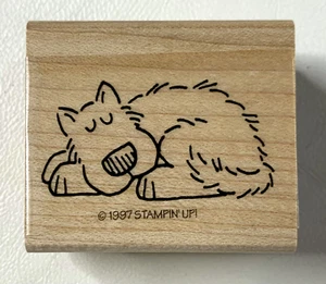 Timbro in gomma per cani vintage Napping ~ scozzese ~ terrier 1997 stampin' up! NUOVO 1x1,75" - Foto 1 di 3