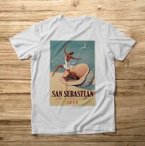 T-Shirt Vintage San Sebastian 1956 Spanien Meer Strand Bikini - Bild 1 von 2