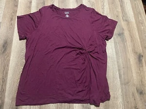 Croft & Barrow Shirt, Women's Plus Size 2X, Purple, Front Side Twist - Picture 1 of 8