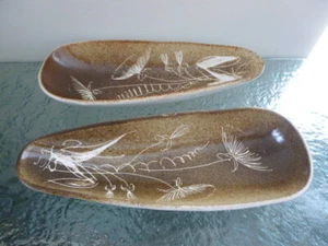 Two Vintage Rye Pottery Sweetcorn Corn on the Cob Dishes Bowls Raymond Everett - Picture 1 of 6