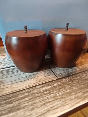 Ethan AllWooden Bun Feet For Furniture Round Sofa Bed Legs With Screws -Set of 2 - Image 1 of 4