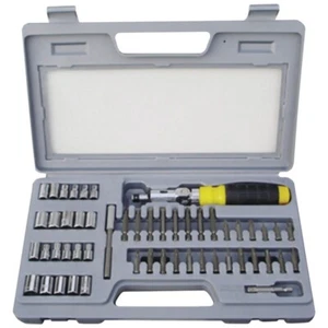 52-Pcs Ratchet Socket and Bit Set with Carrying Opening Window Case - Picture 1 of 1