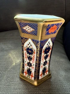 Royal Crown Derby Old Imari 1128 Full Gold Gilt Small 4.5" China Vase Xl X - Picture 1 of 7
