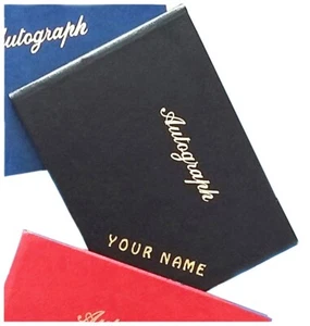 Textured Personalised Autograph Book Any name printed Maximum 10 letters - Picture 1 of 4