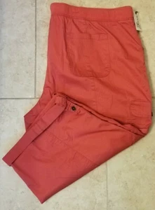 New Terra & Sky Women PullOn Cargo Capri Pant Midrise Coral Red 5X(32W-34W) - Picture 1 of 5