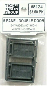 HO Scale Tichy Train Group 8124 Double Door 5 Panel pkg (4) - Picture 1 of 3