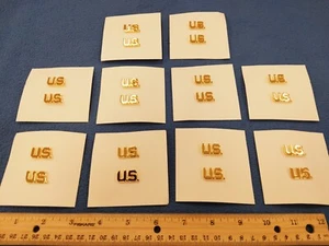 LOT OF 10 PAIRS OF U.S. ARMY GOLD TONE - COLLAR PINS SETS - NEW V-21 - Picture 1 of 6