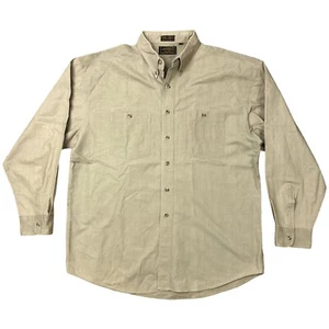 Vintage Eddie Bauer Indian Oxford Hemd Herren Gr. XL beige braun Knopfleiste vorne - Bild 1 von 6