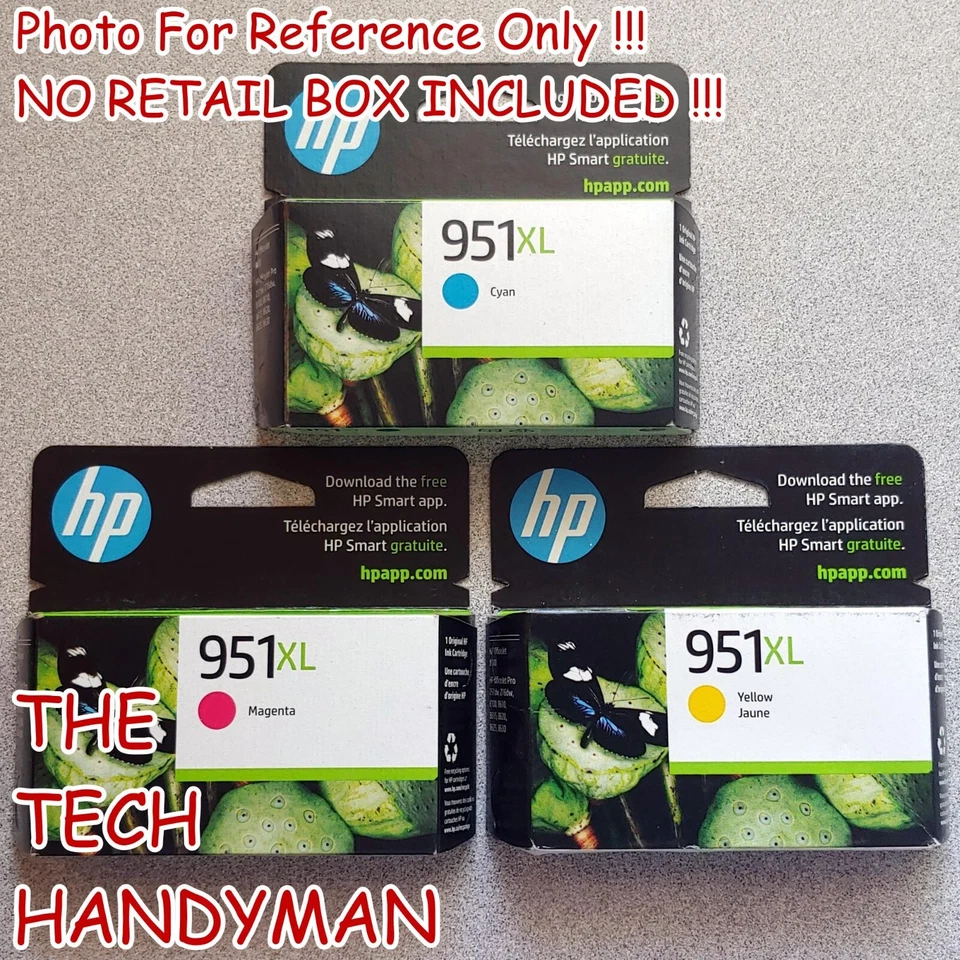 PACK DE 3 TINTAS COLOR HP GENUINAS 951XL (SIN CAJA AL POR MENOR) OFFICEJET PRO 8600 (LIQUIDACIÓN) Foto 1 de 1