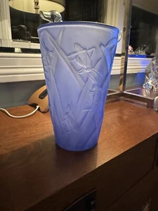 Rare Art Deco Blue Grasshopper 8.5” Vase by The Phoenix Glass Company! - Picture 1 of 8