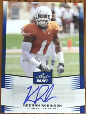 2012 Leaf Draft Autographs Blue Keenan Robinson #KR1 Texas Longhorns - Image 1 of 2