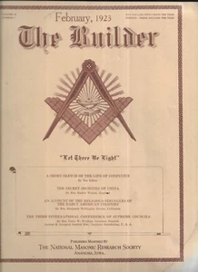 THE BUILDER SOCIEDAD NACIONAL DE INVESTIGACIÓN MASÓNICA MENSUAL FEBRERO, 1923 - Imagen 1 de 3