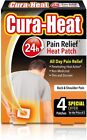 Cura Heat Pads Back & Shoulder 4 Heat Patches 24H Warm Pain Relief