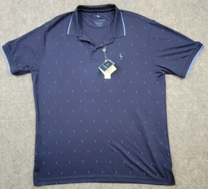 Tailorbyrd Polo Shirt Mens XL Blue Short Sleeve Flamingo Pattern Golf Outdoor - Picture 1 of 9