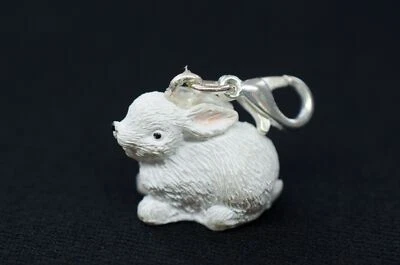Pulsera con dije de conejo Aharm miniblings conejo blanco sentado conejito de Pascua Foto 1 de 4