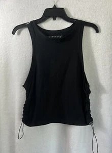 Eye Candy Women's Black Tank Top XL Bungee Ties On Side - Picture 1 of 5