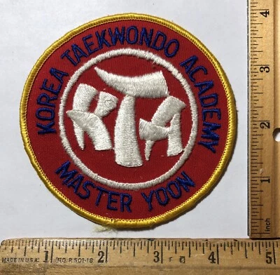 Vintage Korea Taekwondo Academy KTA Logo Master Yoon Patch Indianapolis Indiana - Image 1 of 2