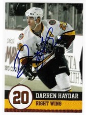 Darren Haydar Signed 2011/12 Chicago Wolves Team Issued Card 