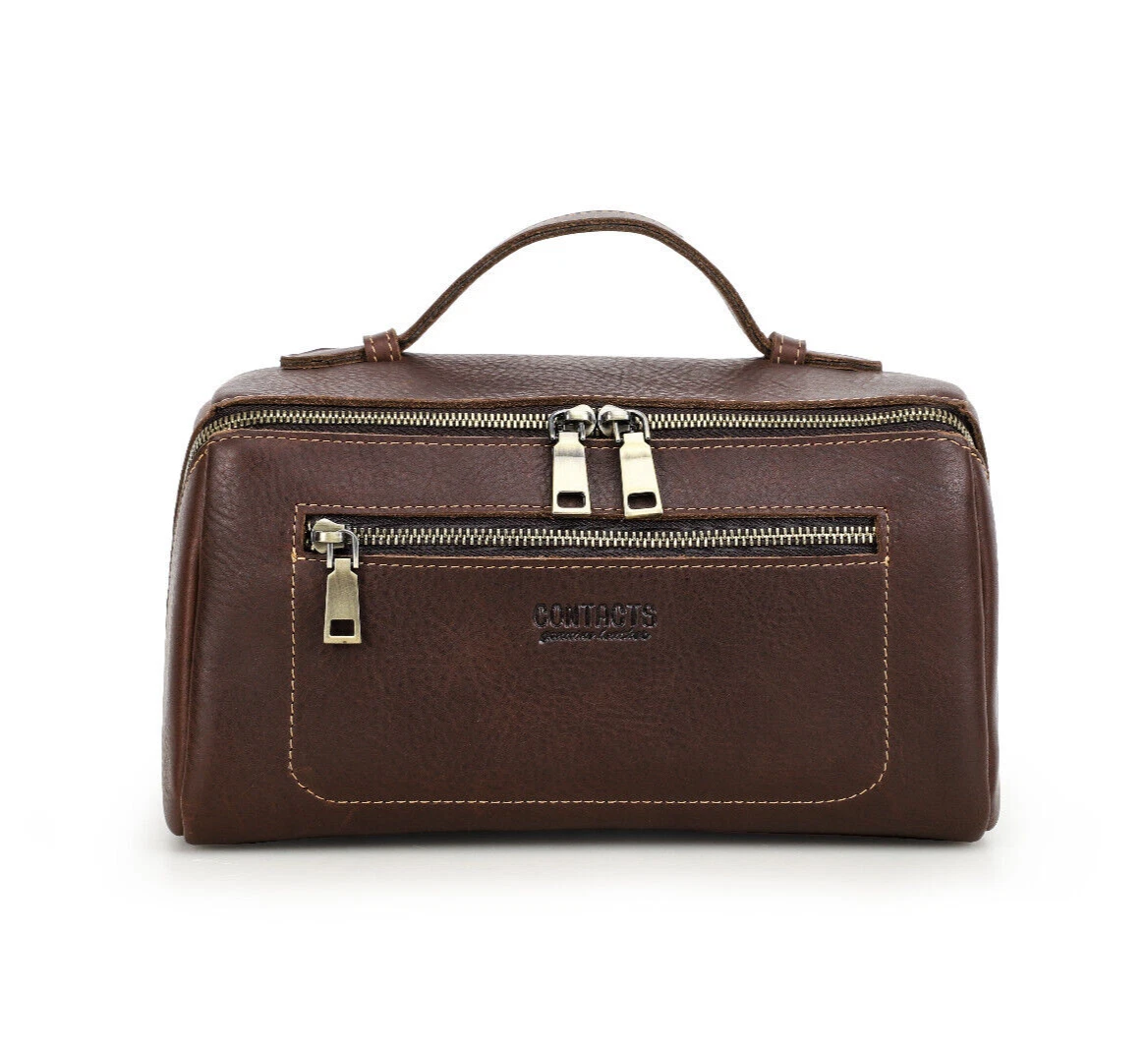 BOZOK Kosmetiktasche Aus Echtem Kieselleder – 19x10x5 Cm, Mit Reißverschluss, Minimalistisch