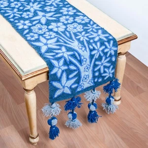 Blue table runner from Peru, Home Decor Table Centerpiece, Kitchen Table cover - Picture 1 of 4
