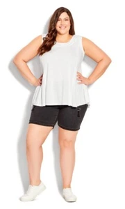 Plus size Sleeveless Tank Top White Avenue 26/28 - Picture 1 of 5