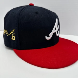Cappello Atlanta Braves adulto 7 1/8 blu nuova era 59Fifty aderente sul campo berretto baseball - Foto 1 di 12
