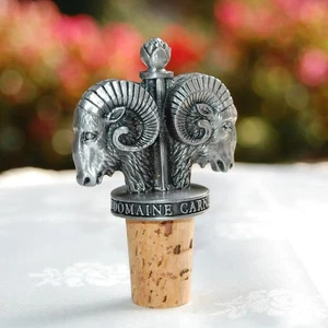 Domaine Carneros By Taittinger Pewter Ram's Head Wine Bottle Stopper With Cork - Picture 1 of 8