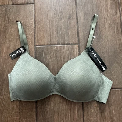 Catherine Malandrino Olive Green Bra 38C Style BR3-CM045 New w/Tags Wire Free - Image 1 of 4