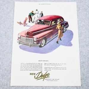 1947 Dodge Smoothest Car Afloat Chrysler Corporation Vintage Farbdruck Anzeige - Bild 1 von 1