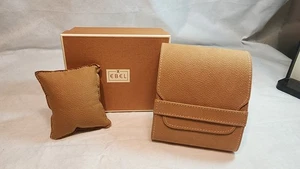 EBEL Watch Box with Tan Suede Case Pouch & Pillow, Swiss Made - Picture 1 of 8