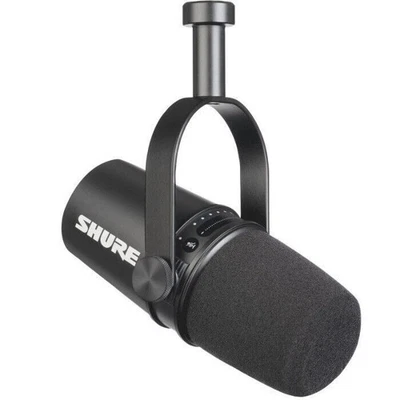 Shure MV7 Cardioid Dynamic Vocal / Broadcast Microphone USB & XLR Outputs Black