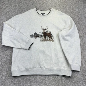 Y2K Croft & Barrow Mens Fleece Sweatshirt Mens Size Large Beige Duck Long Sleeve - Picture 1 of 11
