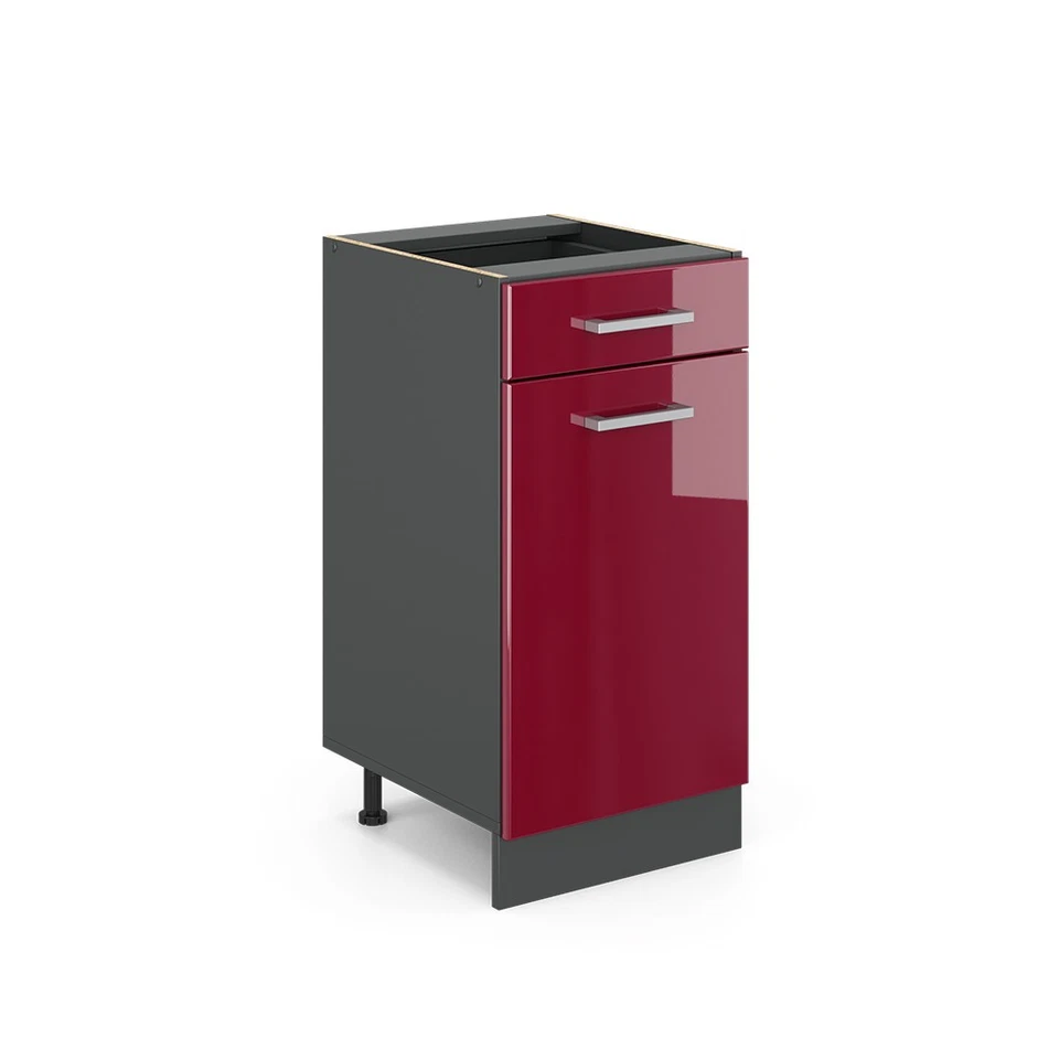 Vico R-Line Schubunterschrank - Anthrazit/Bordeaux-Rot, 40x81,6x46cm (125413)