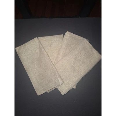Juego de 4 servilletas de tela de cena metálicas doradas Pottery Barn ajuste navideño - Imagen 1 de 4