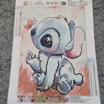 Disney Stitch with Butterfly on Nose Diamond Art Painting Kit 12 X 16 - Image 1 of 2