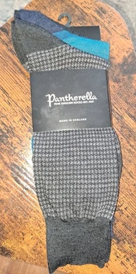 Pantherella Merino Wool Mens Socks Multi 3 Pack Size 6-7 Made In England New - Image 1 of 4