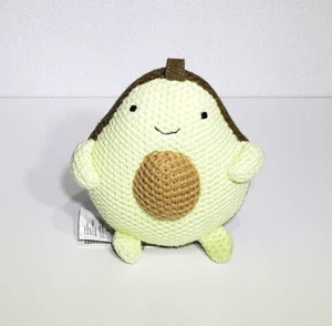 H&M Cute Crochet Light Green Avocado Baby Rattle Plush Stuffed Animal Toy 5" EUC - Picture 1 of 8