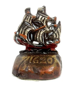 Vintage Cast Iron Mayflower Plymouth Rock Dutch Cargo Fluyt Sailing Ship / Boat - Picture 1 of 10
