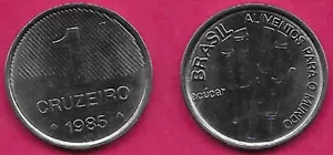 BRASILIEN 1 CRUZEIRO 1985 UNC 1 JAHR TYP, ZUCKERSTANGEN,STÜCKELUNG ÜBER DATUM,LINIEA - Bild 1 von 1