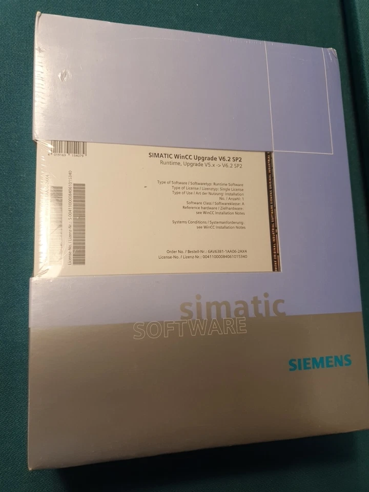 Siemens 6AV6381-1AA06-2AX4 SIMATIC WINCC RT UPGRADE V6.2 FROM