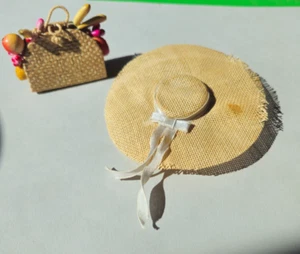 VINTAGE BARBIE HAT & FRUIT PURSE to SUBURBAN SHOPPER #969 (1959-1964) JAPAN EUC! - Picture 1 of 8