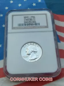 1962 SILVER QUARTER NGC MS 65 WITH NICE STRIKE & MINT LUSTER ~ FREE SHIPPING - Picture 1 of 2