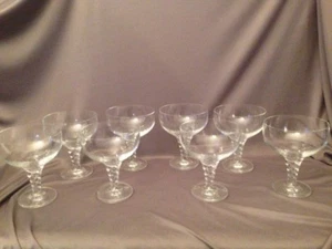VINTAGE Set di 8 bicchieri Thomas HOLIDAY cristallo champagne sherbert marcati acido - Foto 1 di 11