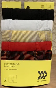 ๐ All in motion Boys' Boxer Brief Cotton Blend 5pk Size L - Picture 1 of 3