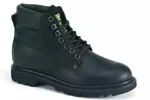 Stivali da lavoro uomo Work Zone neri 6" pelle pieno fiore olio punta acciaio -S611 nero - Foto 1 di 2